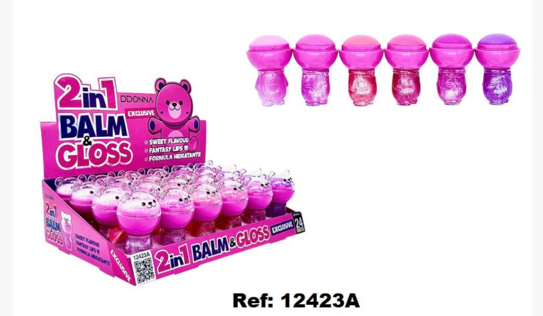 Bálsamo labial e Gloss Ursinho- DDonna