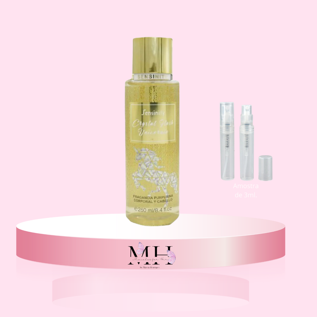 Amostra de Body Mist Glitter Crystal Flash Unicornio- Sensinity