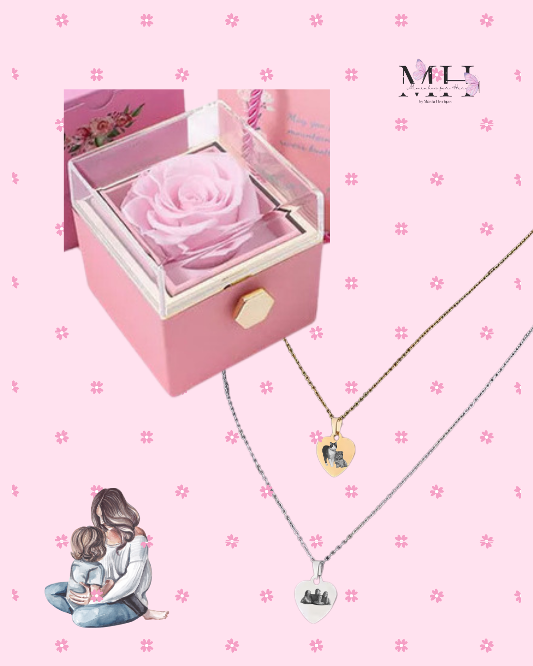 Box Colar Hearts Dia da Mãe- MH