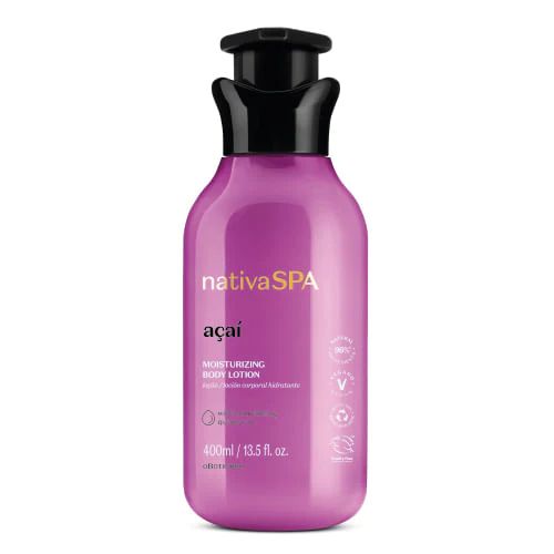 Loção Hidratante Corporal de Açaí, 400ml- NativaSpa