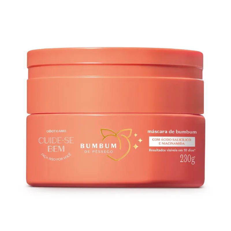 Máscara de Hidratação Bumbum de Pêssego, 230g- Cuide-se Bem