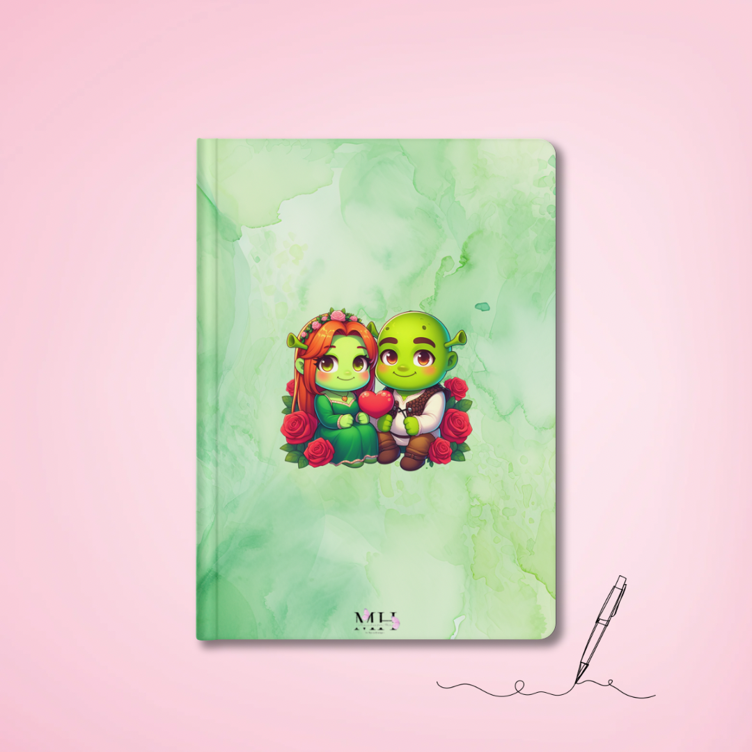 Caderno de notas Baby Shrek e Fiona