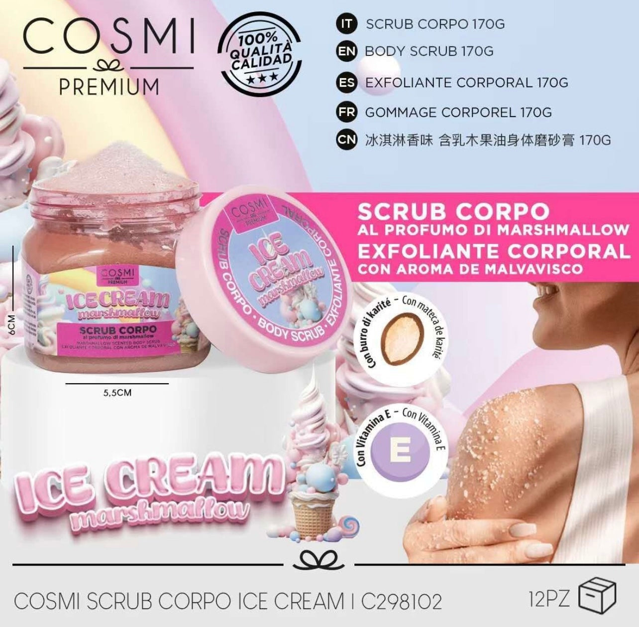 Exfoliante Corporal Iogurte e Algodão Doce- Cosmi