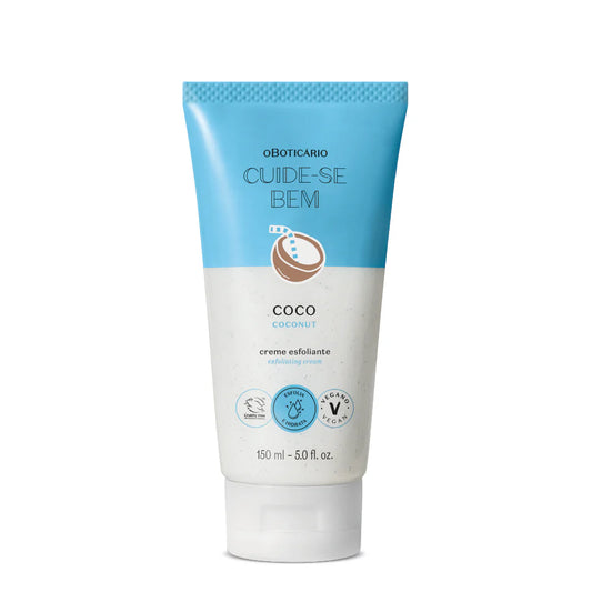 Creme exfoliante corporal de côco- Cuide-se Bem