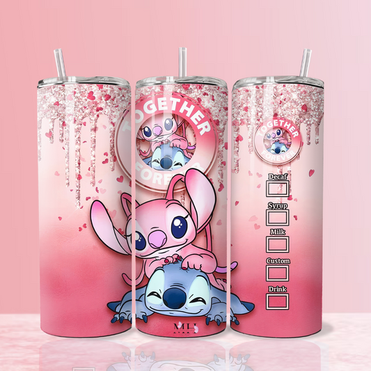 Tumbler Amor Stitch and Angel térmico 590ml- MH