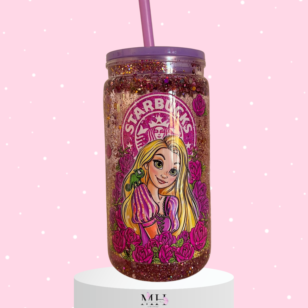 Copo Glitter 470ml Rapunzel- MH