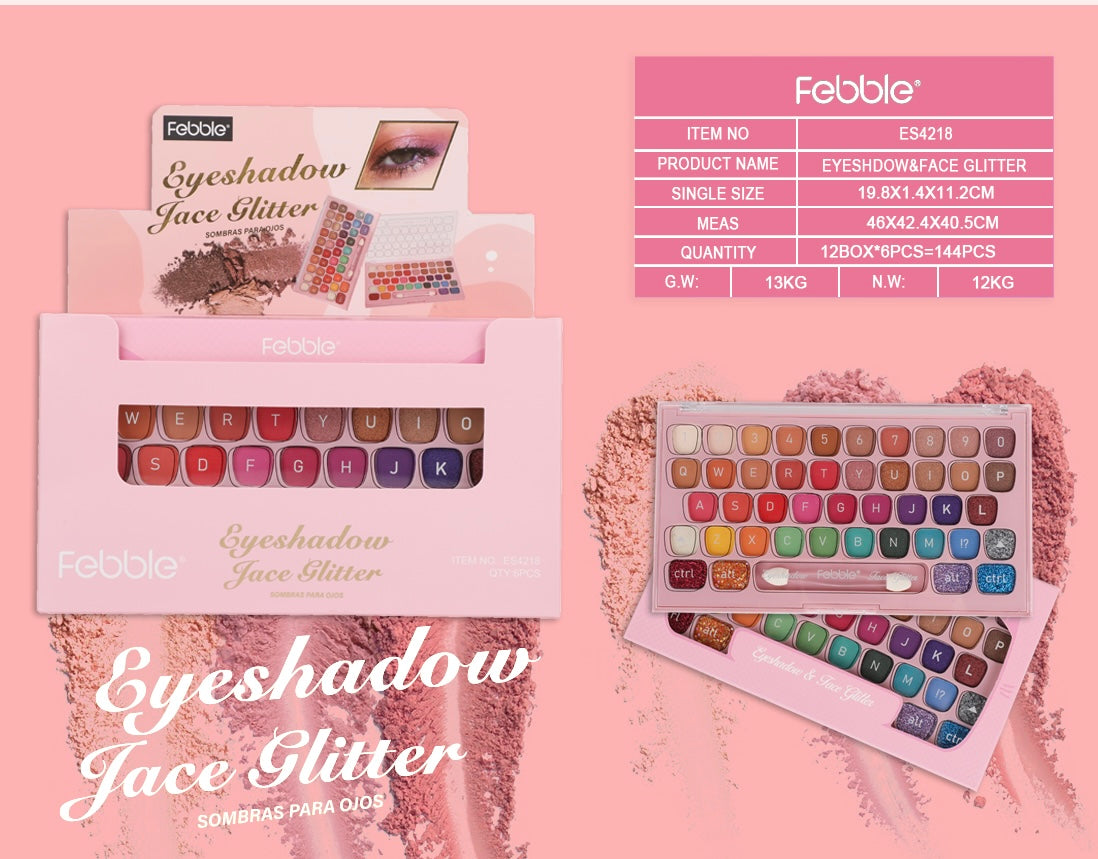 Paleta de Sombras e glitter- Febble