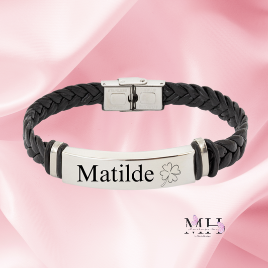 Pulseira Couro Entrelaçada- MH
