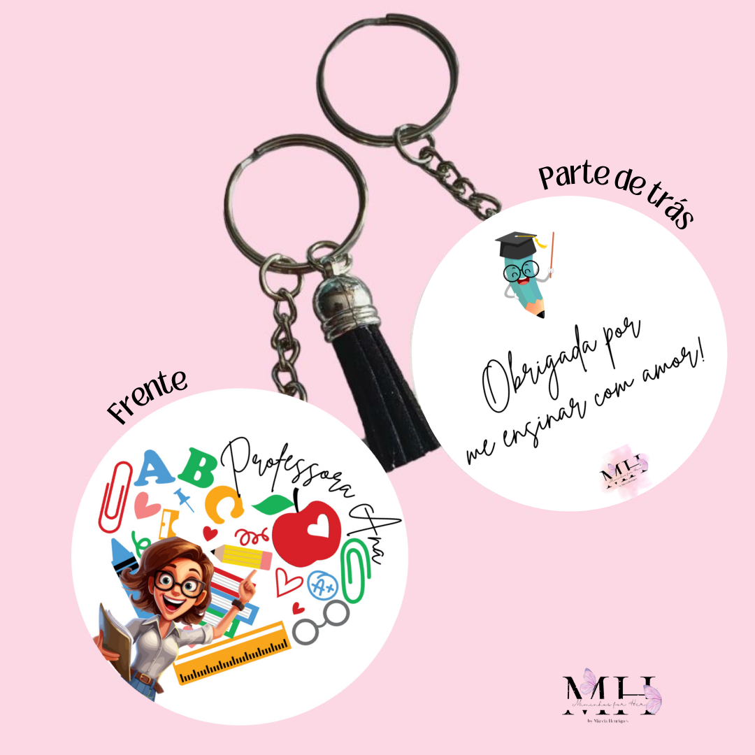 Porta-Chaves para Professor/ Auxiliar Personalizada- MH